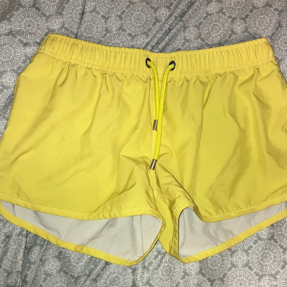 Vibrant Yellow Athletic Shorts for Women